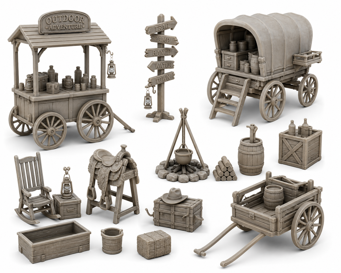 Set of modern and we แรงบันดาลใจการออกแบบสร้างสรรค์พิมพ์ 3D