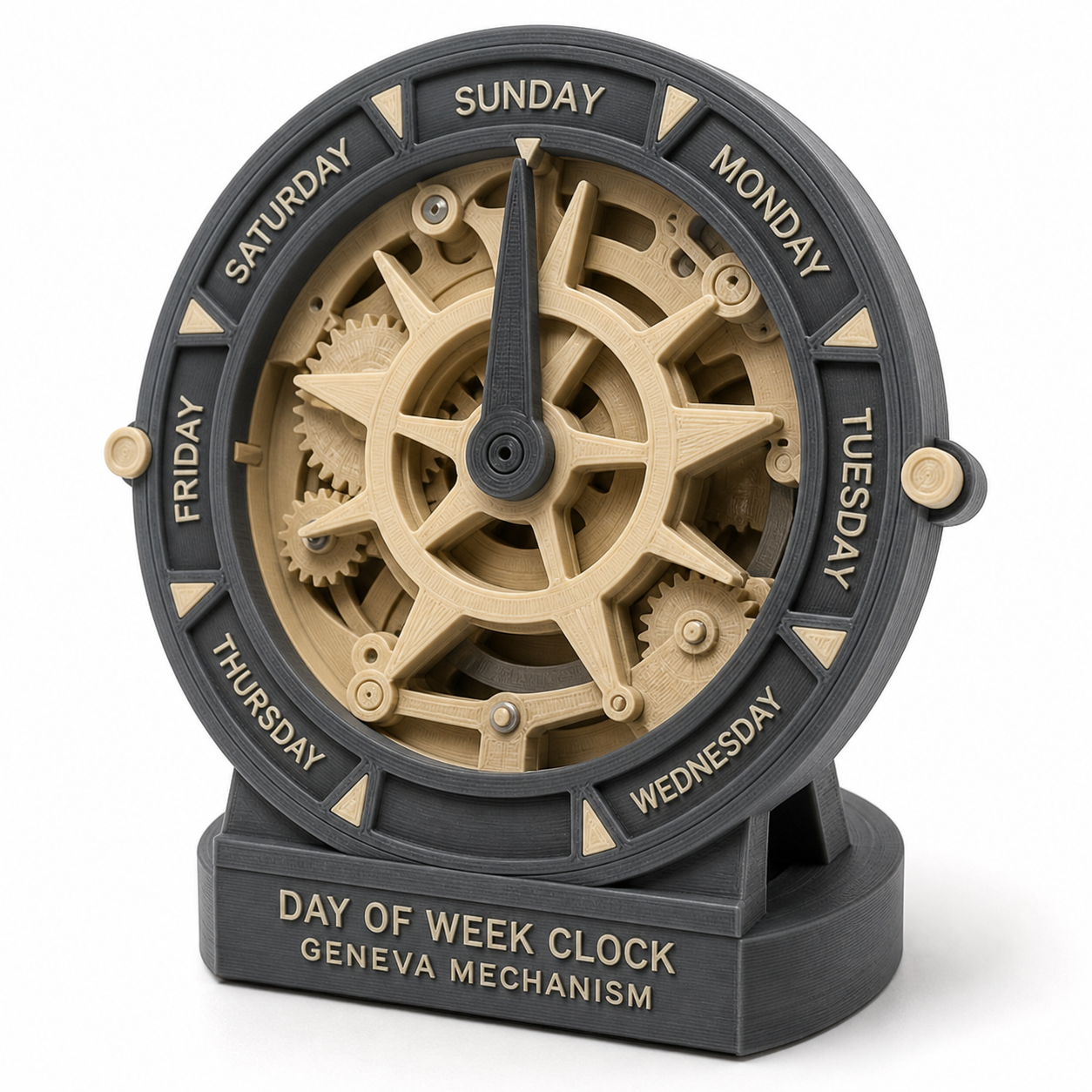 Day of Week Clock In 3D प्रिंटिंग रचनात्मक डिज़ाइन प्रेरणा