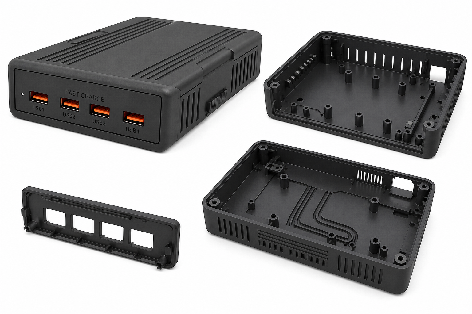 4路快充模块 外壳 Cảm hứng thiết kế sáng tạo in 3D