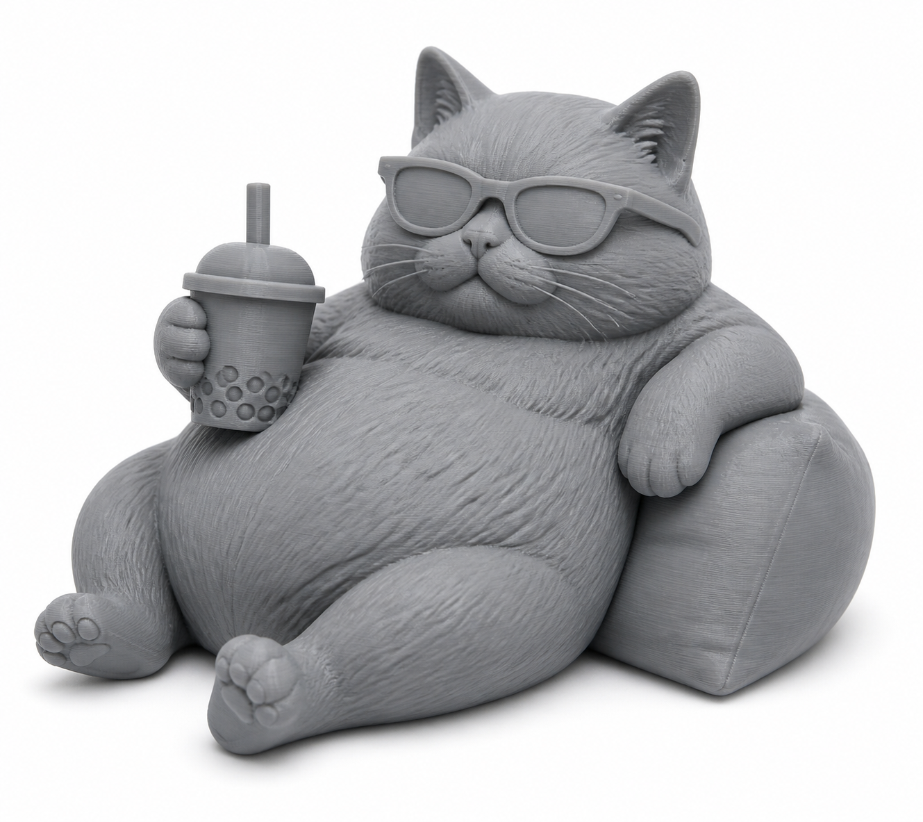Chill Chonky Cat إلهام التصميم الإبداعي للطباعة ثلاثية الأبعاد