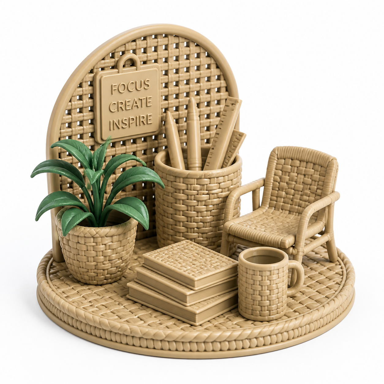 编织杯垫套装 Cảm hứng thiết kế sáng tạo in 3D