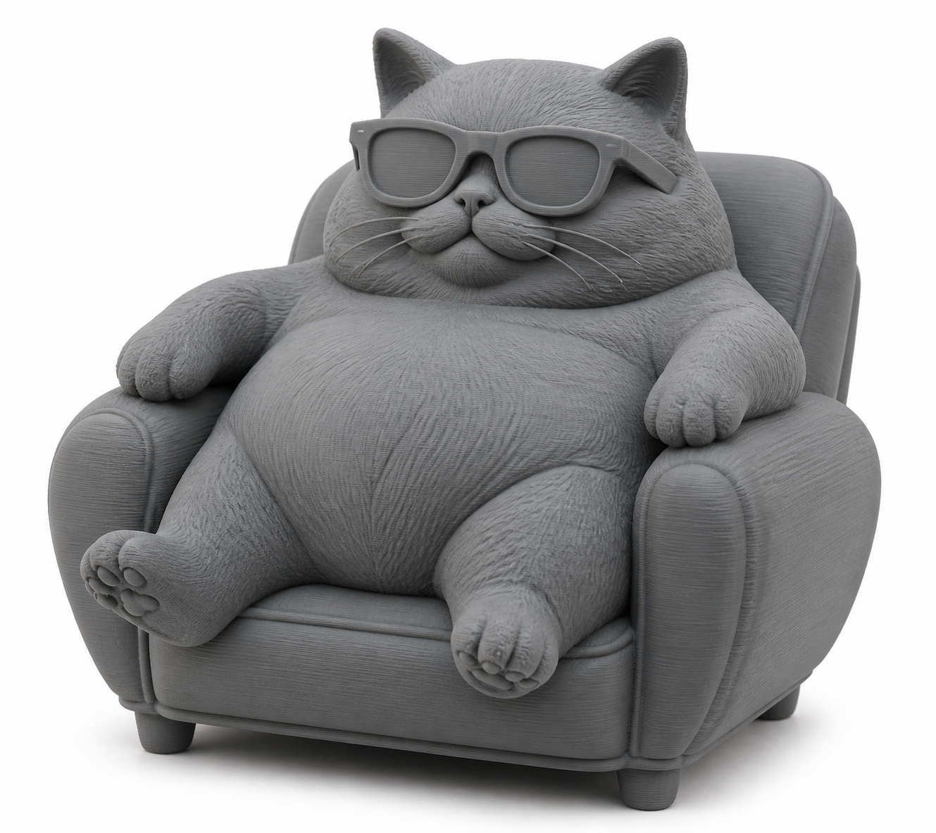 Chill Chonky Cat إلهام التصميم الإبداعي للطباعة ثلاثية الأبعاد