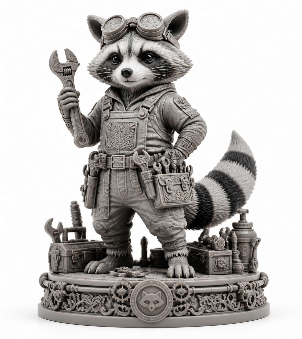 精美Mechanic Raccoon模型3D打印创意设计灵感
