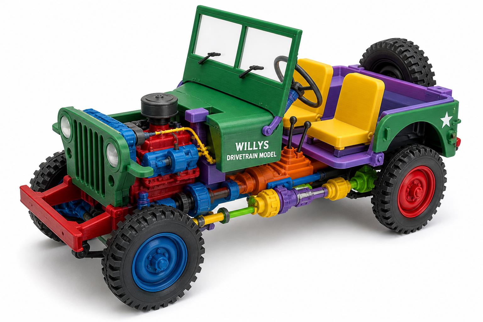 Willys_MB_drivetrain إلهام التصميم الإبداعي للطباعة ثلاثية الأبعاد