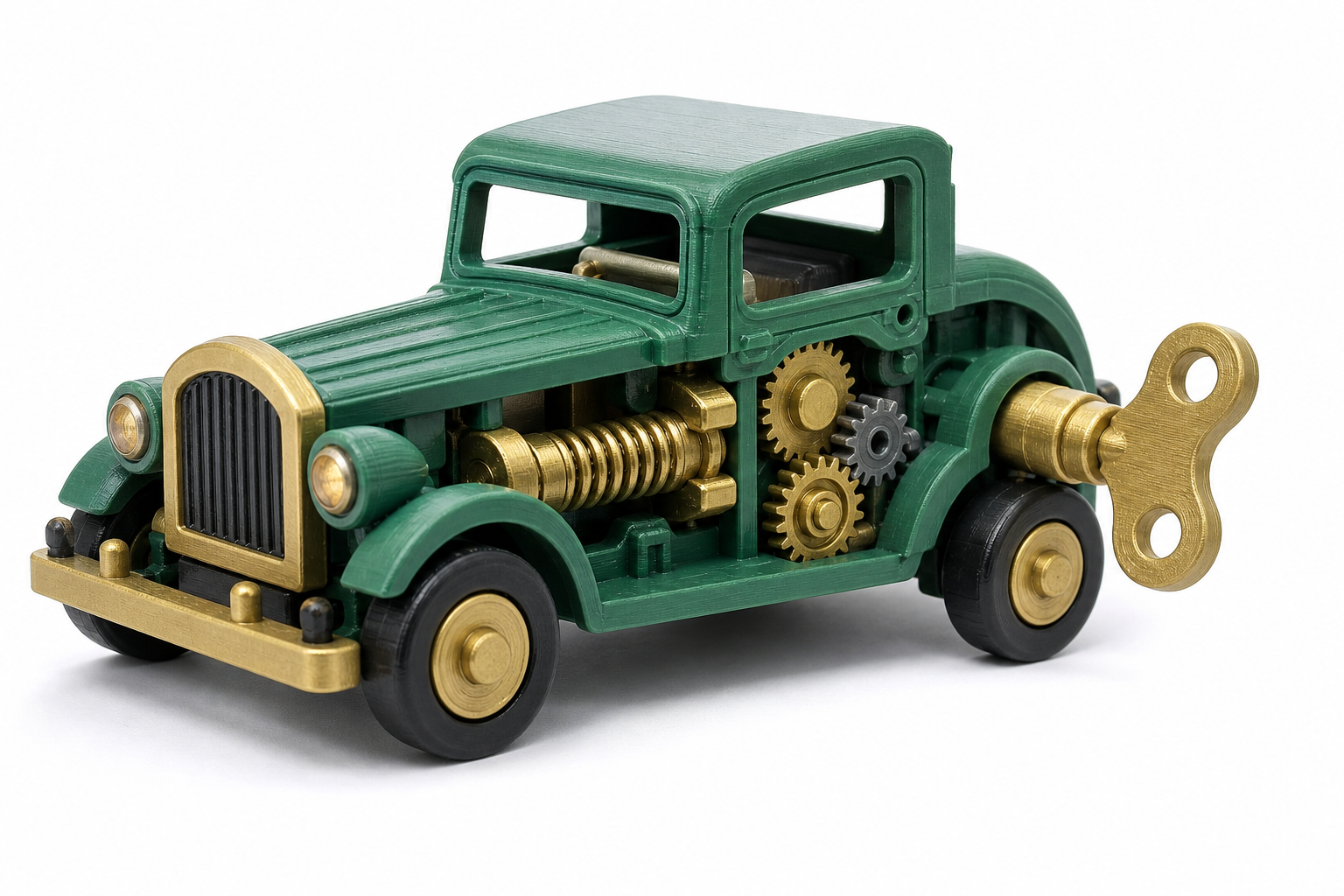 发条小车 Inspirasi reka bentuk kreatif cetakan 3D