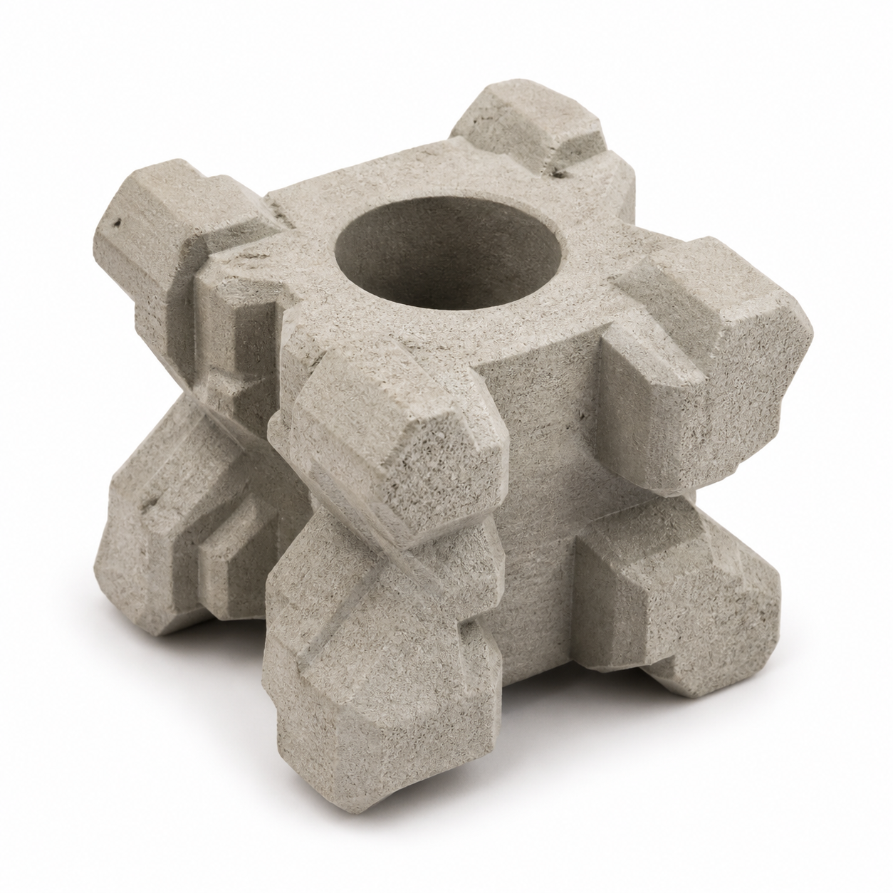 海岸防浪石造型的圆洞立方体 3D-print creatieve ontwerp inspiratie
