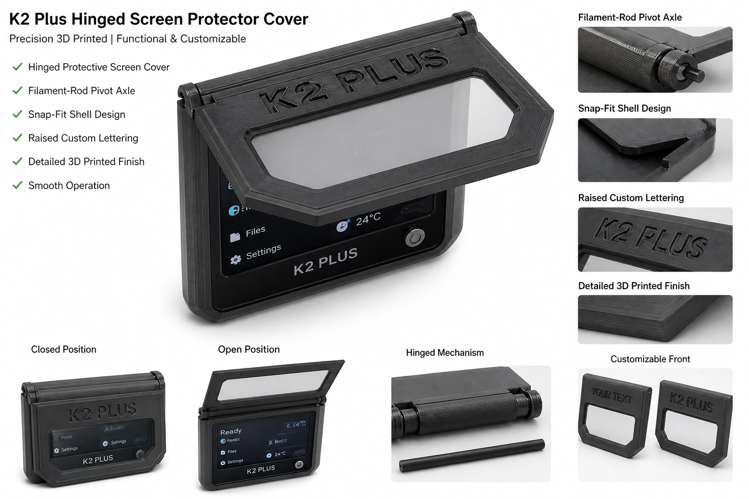 K2 Plus 屏幕保护盖 Inspirasi reka bentuk kreatif cetakan 3D
