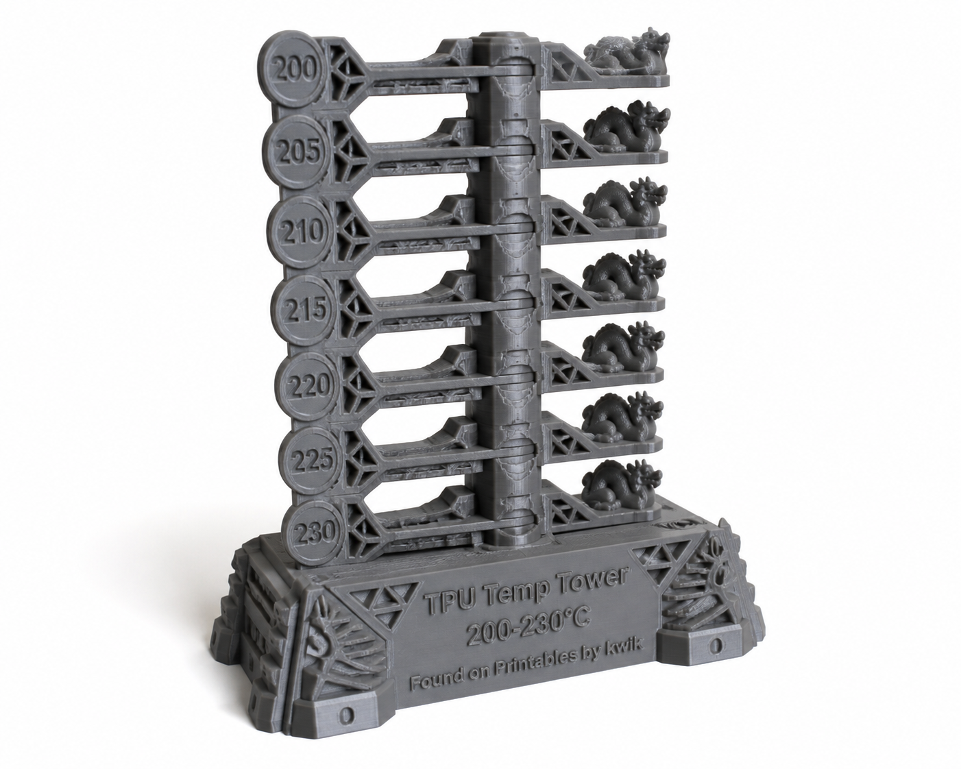 TPU temp tower test 3D प्रिंटिंग रचनात्मक डिज़ाइन प्रेरणा