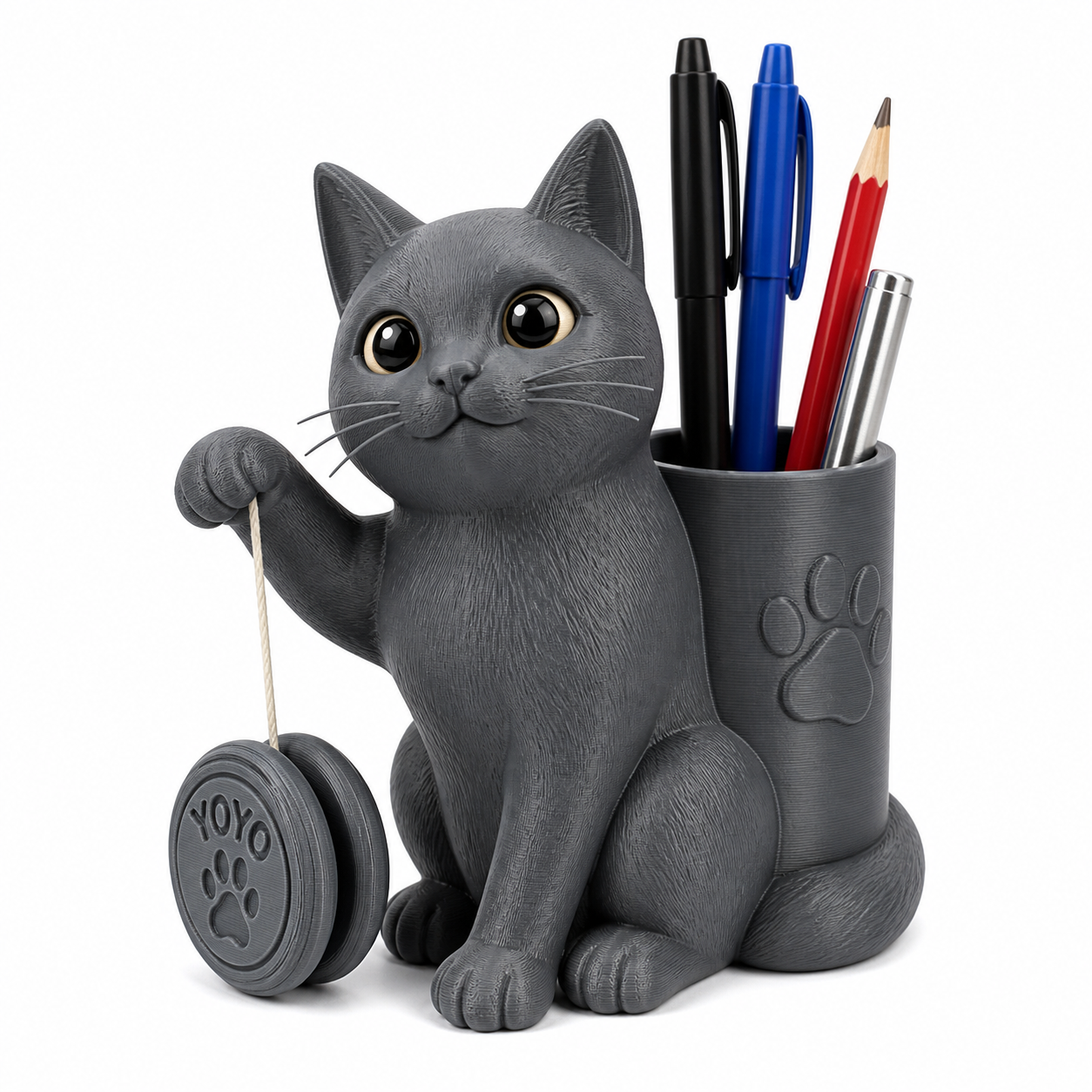 机器猫创意励志笔筒 แรงบันดาลใจการออกแบบสร้างสรรค์พิมพ์ 3D