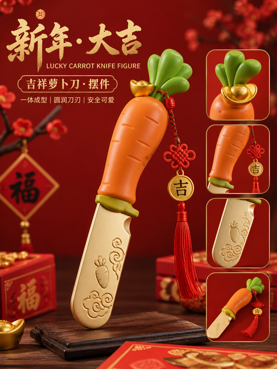 一体萝卜刀(新年版) Вдохновение креативного дизайна 3D-печати