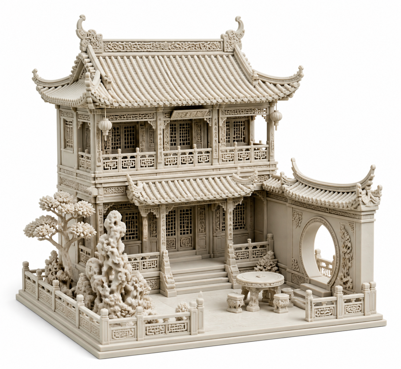 砚台-传统宝相花纹砚盖 3D Printing Creative Design Inspiration
