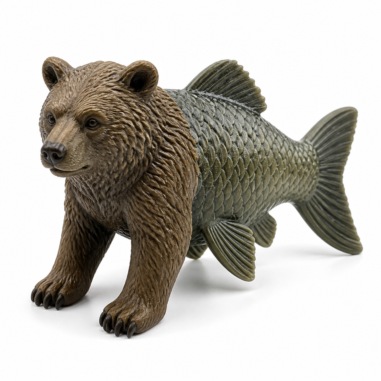 小熊吃鱼 Вдохновение креативного дизайна 3D-печати