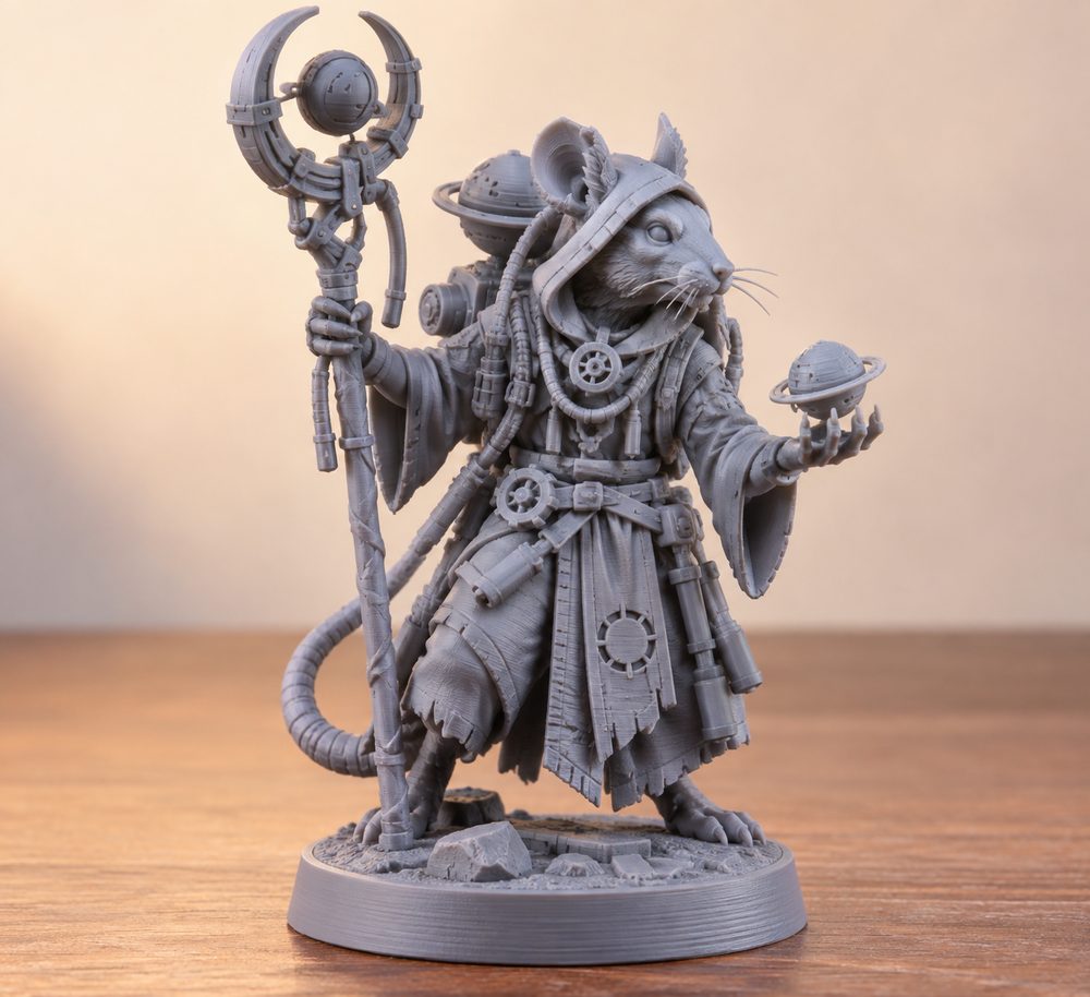 Space Shaman Ratfolk إلهام تصميم إبداعي للطباعة ثلاثية الأبعاد