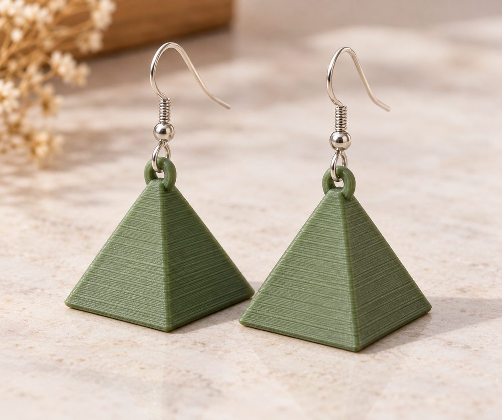 Pyramid Earrings Cảm hứng thiết kế sáng tạo cho in 3D