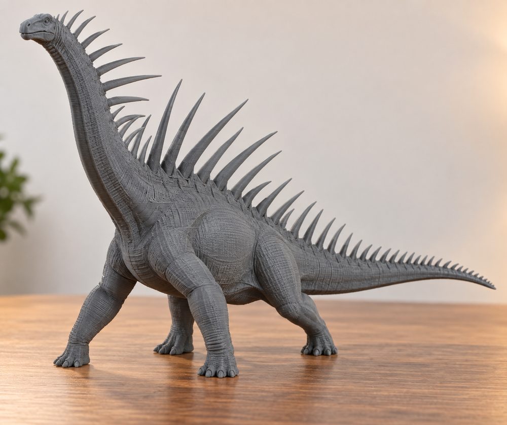 Bajadasaurus Pronuspinax Defensive Posture Kreative Designinspiration für den 3D-Druck