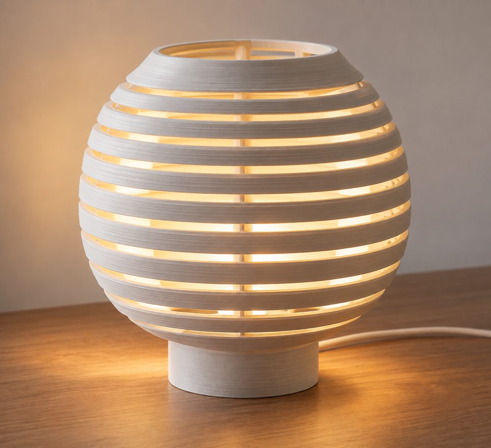 Lamp Shade With Horizontal Cuts 3D Printing Creative Design Inspiration