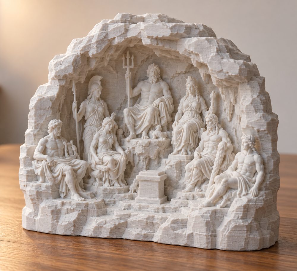Votive Relief With A Gathering Of Gods In A Grotto 3D Printing Creative Design Inspiration