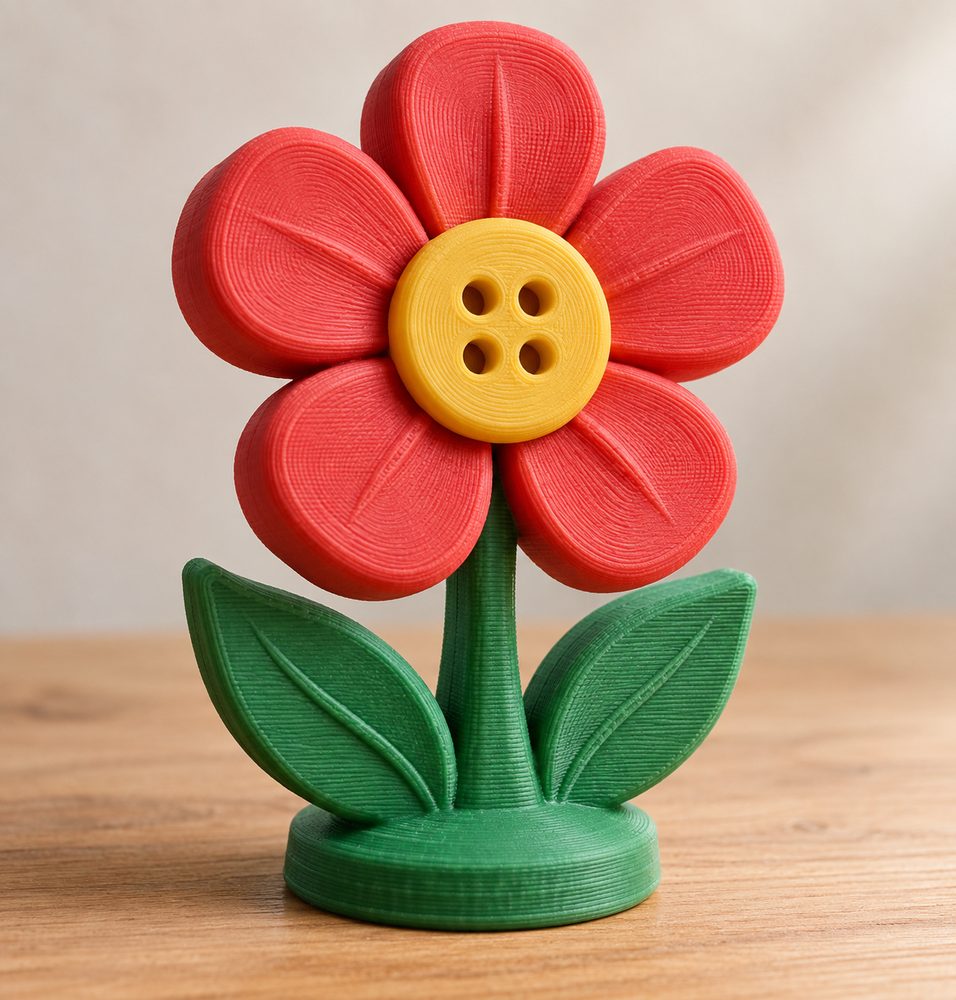 Button Flower إلهام تصميم إبداعي للطباعة ثلاثية الأبعاد