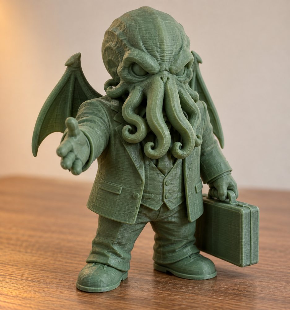 Mad Salesman Agent Cthulhu Character إلهام تصميم إبداعي للطباعة ثلاثية الأبعاد