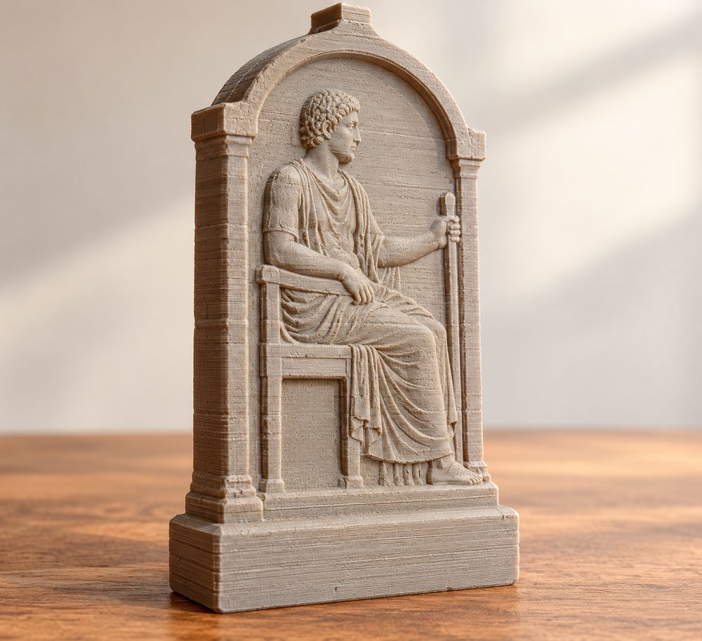 Grave Stele With Man In Relief 3D Printing Creative Design Inspiration