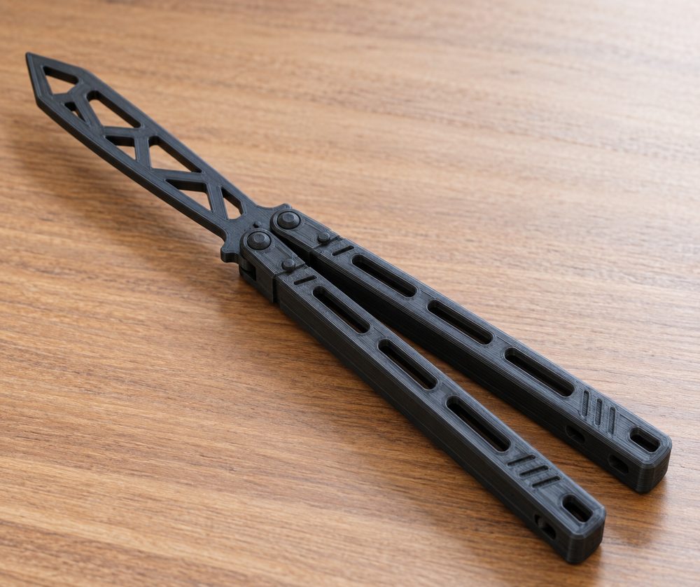 蝴蝶刀 一体打印无支撑,高质感 butterfly knife -no assemble 3D 프린팅 창의 디자인 영감