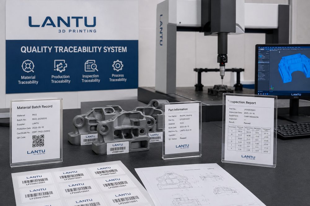 Sistema di tracciabilità della qualità: come un progetto di stampa 3D registra materiale, processo, controlli e prove di consegna