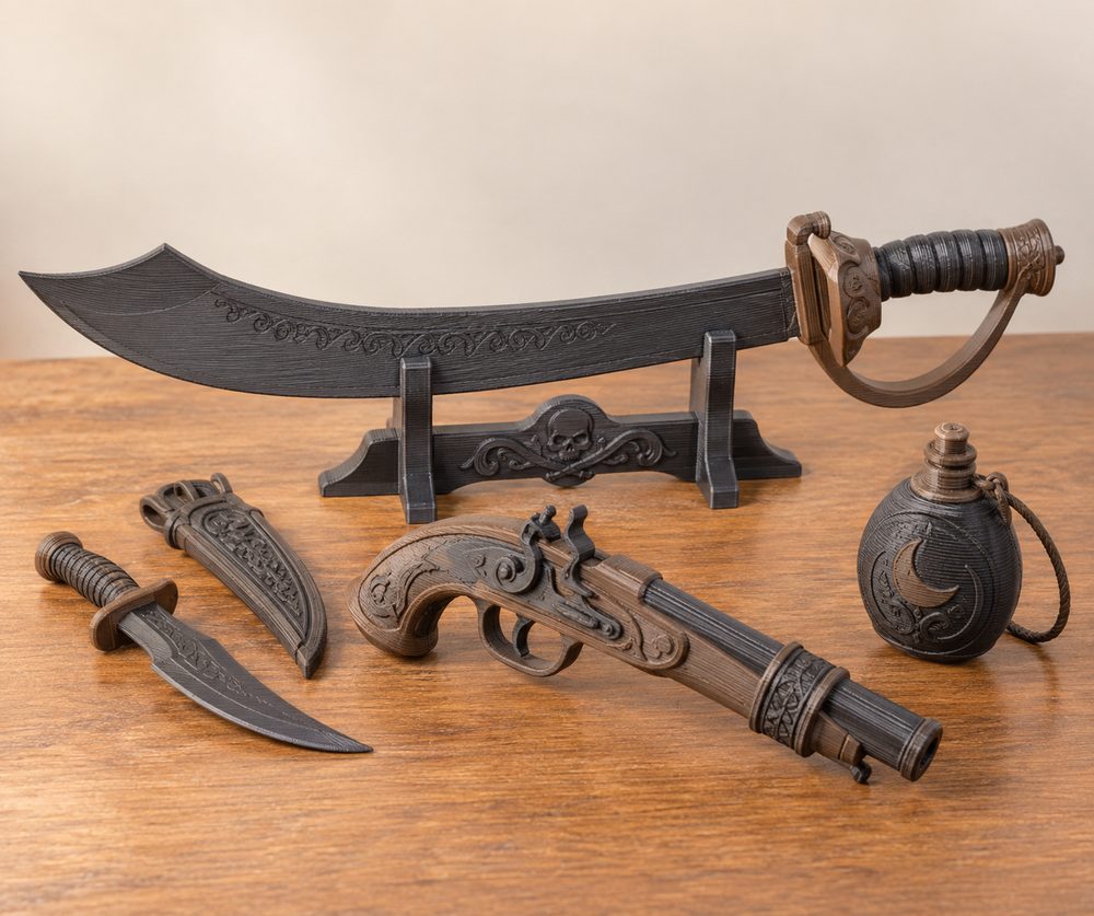 Pirate Cutthroat Set Corsair Oriental Collection 3D Printing Creative Design Inspiration