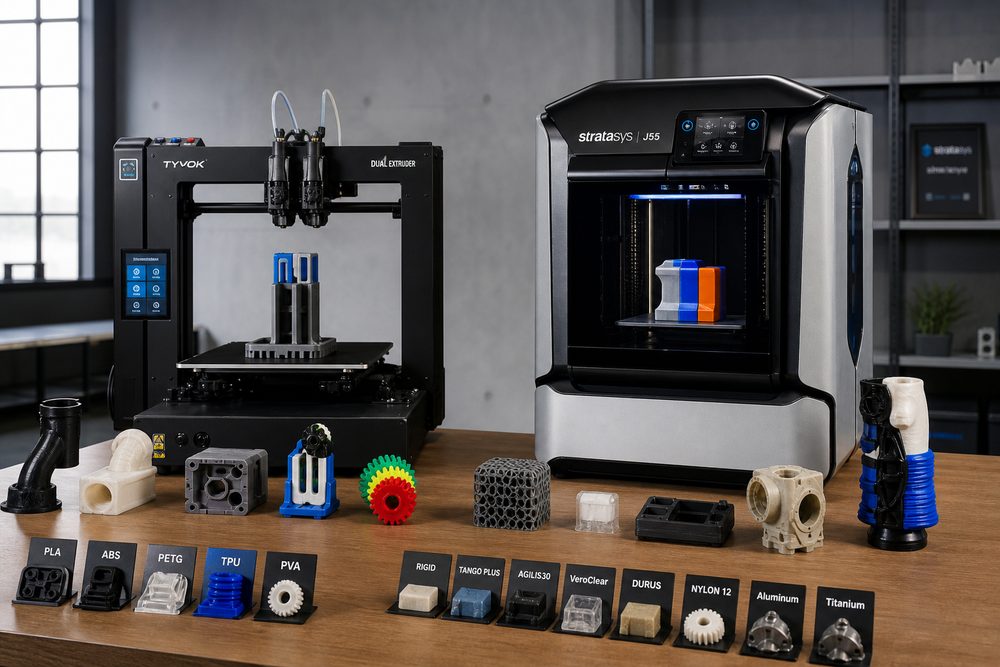 多材料3D打印技术突破:从双喷头FDM到多材料喷射的完整解决方案