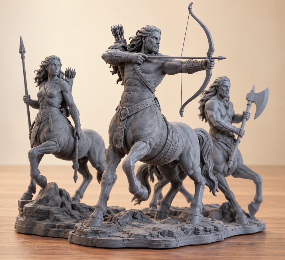 The Tribe Of Centaurs Inspirasi reka bentuk kreatif untuk cetakan 3D