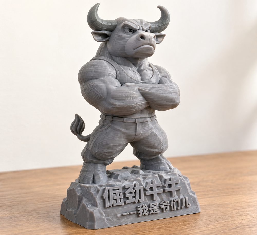 倔劲牛牛--我是爷们儿 Inspirasi reka bentuk kreatif untuk cetakan 3D