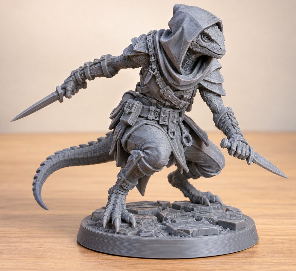 Space Lizard Assassin إلهام تصميم إبداعي للطباعة ثلاثية الأبعاد