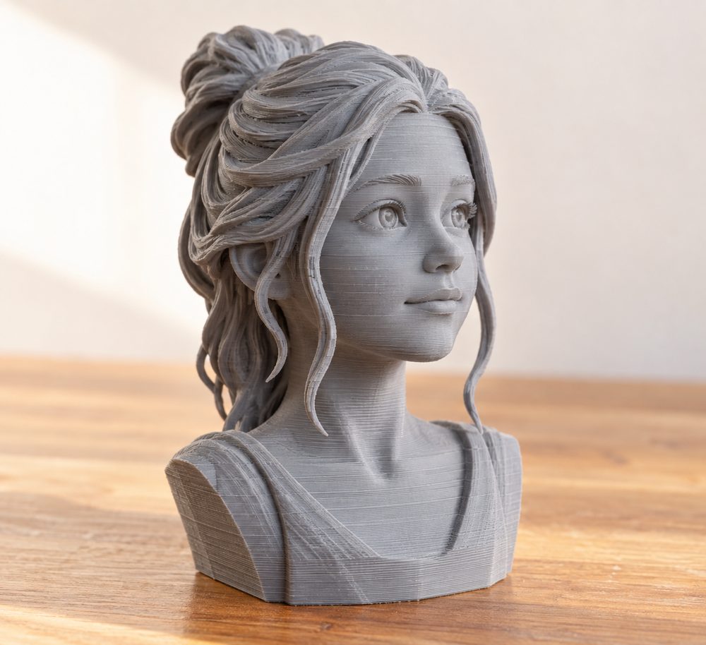 Head Of A Girl 3D Printing Creative Design Inspiration