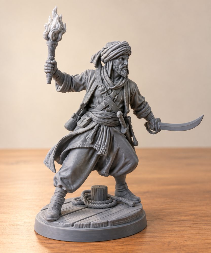 Pirate Cutthroat Torch Corsair Oriental 3D Printing Creative Design Inspiration