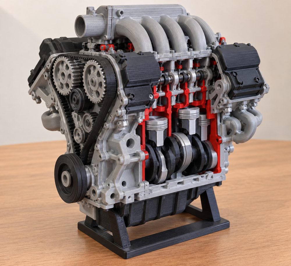 SSR-V6发动机演示模型 3D प्रिंटिंग के लिए रचनात्मक डिजाइन प्रेरणा