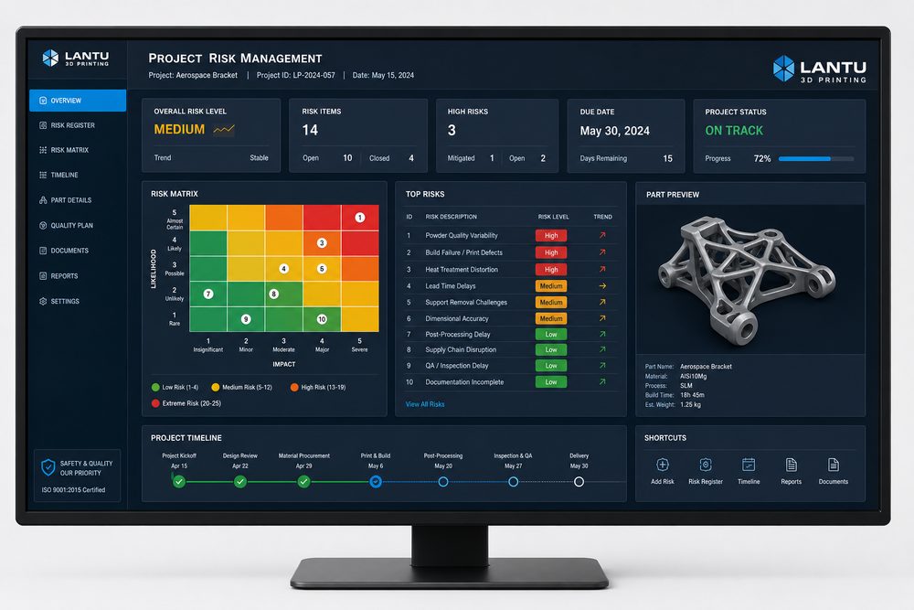 Dringende Liefertermine, komplexe Strukturen, schnelle Anforderungsänderungen: Praxisrahmen für das Risikomanagement von 3D-Druckprojekten