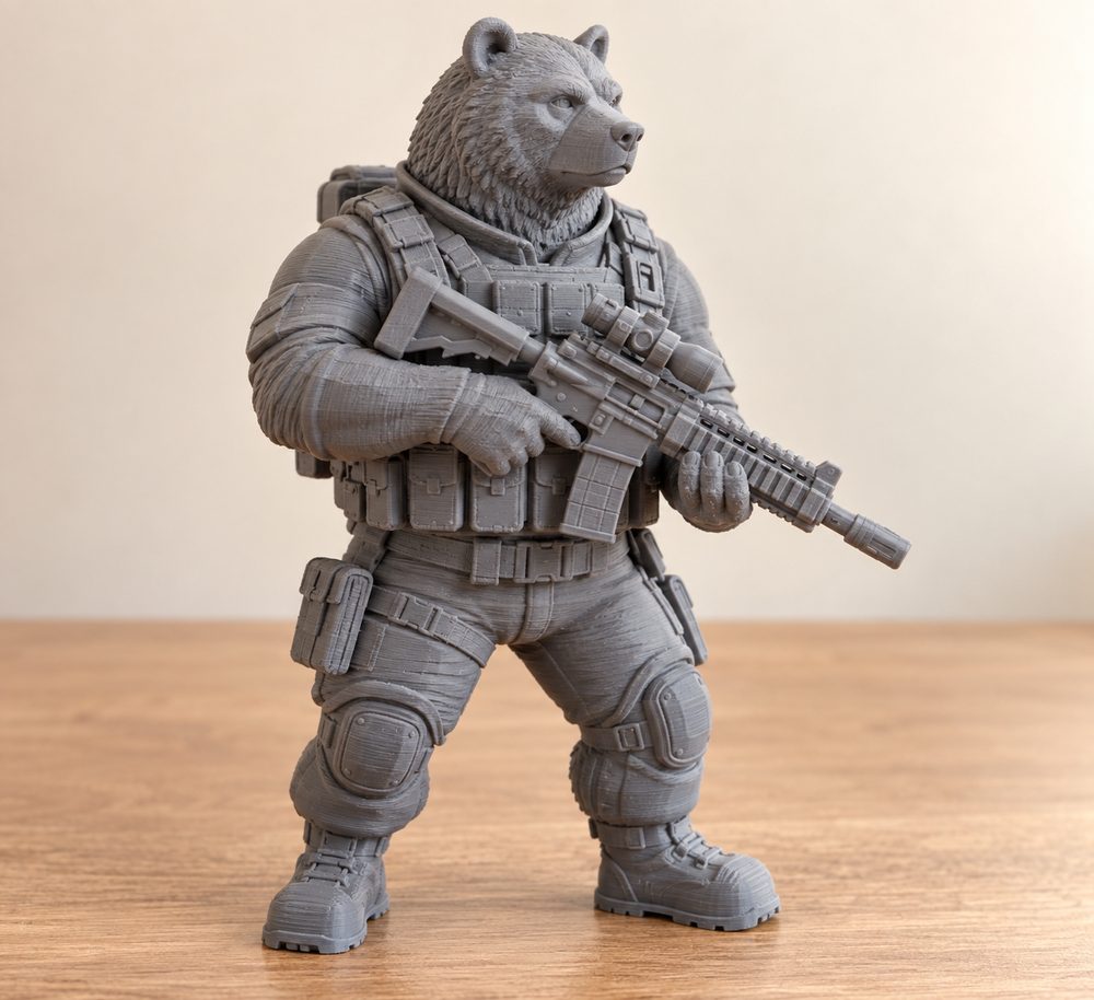 Uplifted Bear Operative إلهام تصميم إبداعي للطباعة ثلاثية الأبعاد
