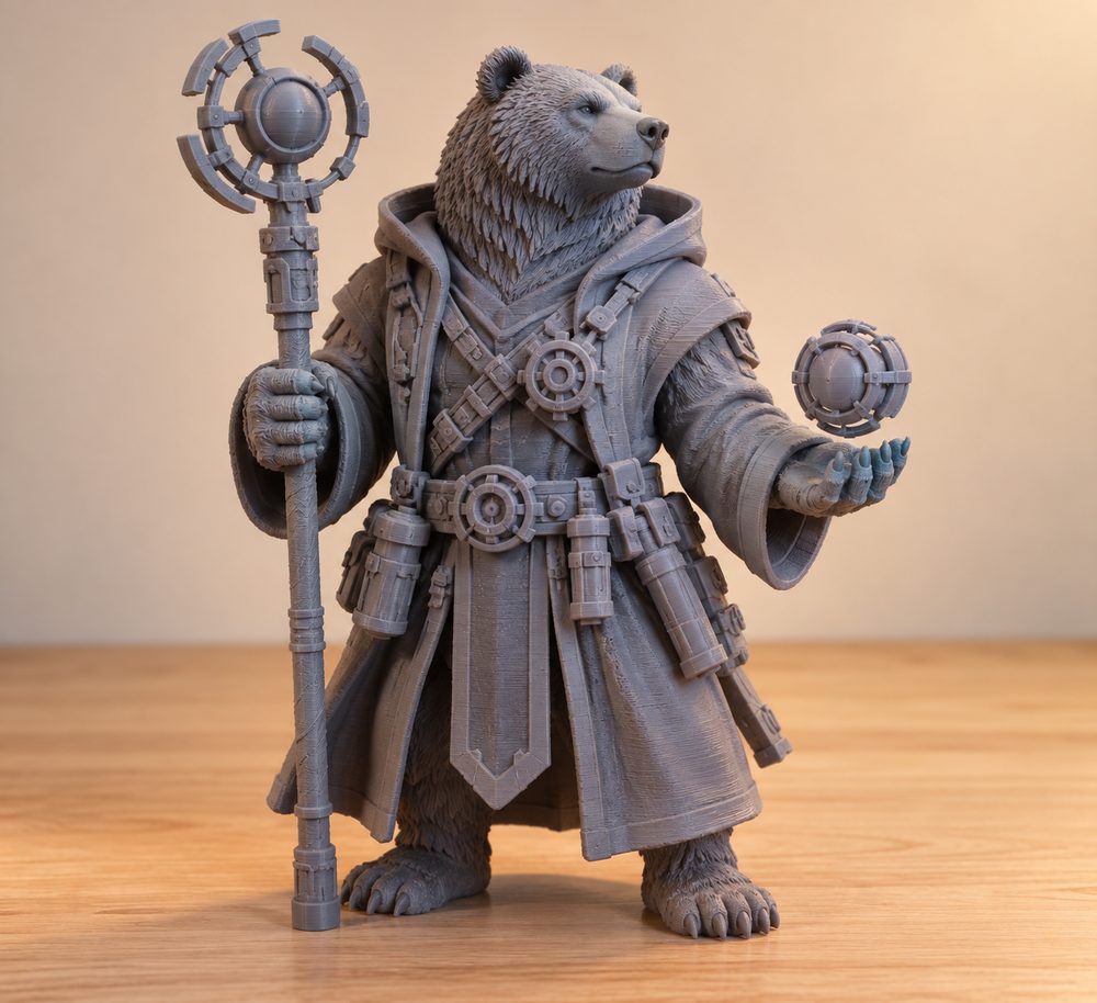Uplifted Bear Technomancer إلهام تصميم إبداعي للطباعة ثلاثية الأبعاد