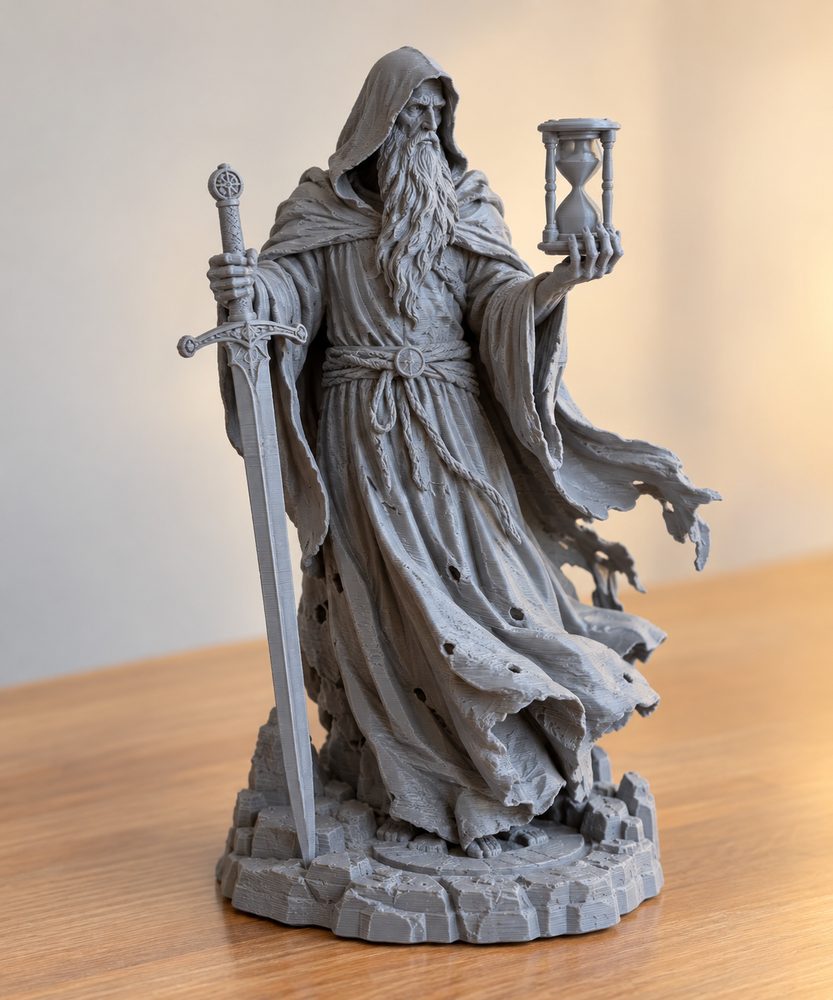Long Sword Father Time إلهام تصميم إبداعي للطباعة ثلاثية الأبعاد