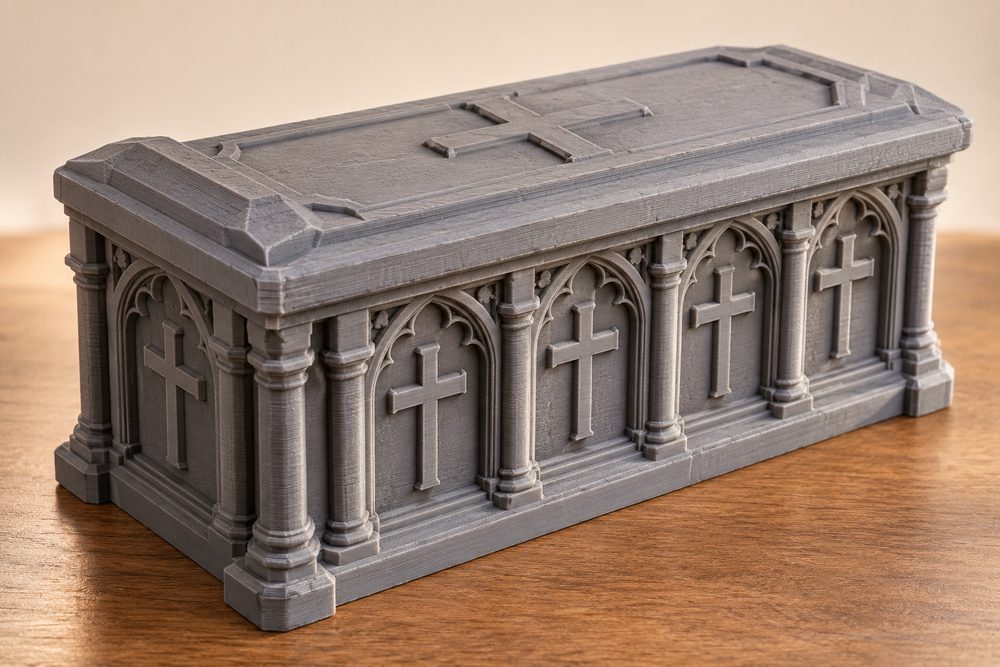 Pseudosarcophagus Slab With Crosses In A Colonnade 3D Printing Creative Design Inspiration