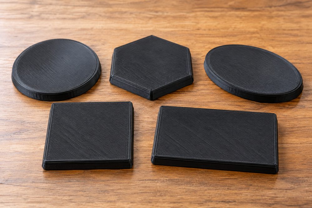 Standard Bases 100Mm Hex Round Oval Square Rectangle Inspirasi reka bentuk kreatif untuk cetakan 3D