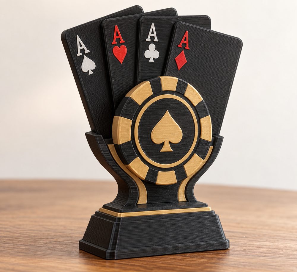 Card Or Poker Trophy 3D Printing Creative Design Inspiration