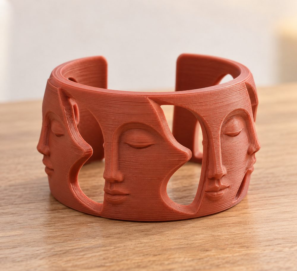 Faces Bangle 3Dプリント創作デザインのインスピレーション