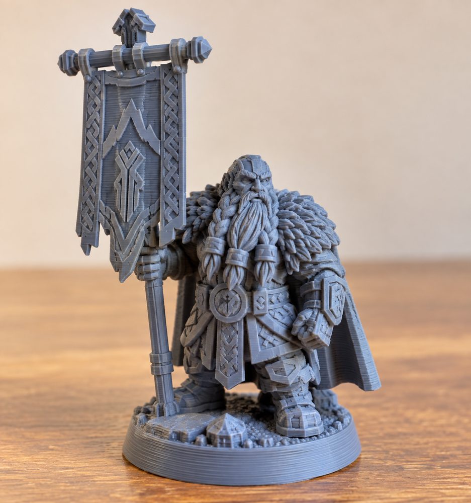 Gomdrin Stoutheart Standard Bearer The Frostiron Dwarves 3D Printing Creative Design Inspiration