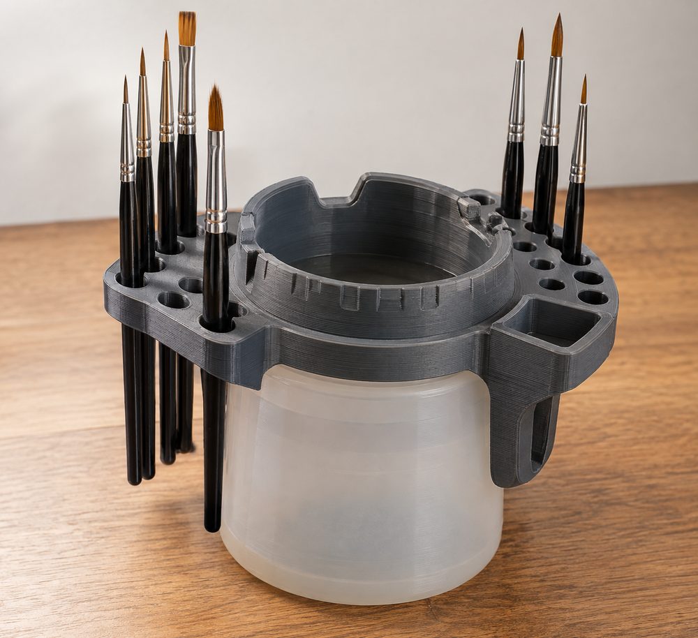 Citadel Water Cup Upgrade Brush Rack Inspirasi reka bentuk kreatif untuk cetakan 3D