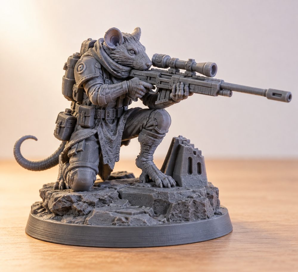Space Ratfolk Sniper إلهام تصميم إبداعي للطباعة ثلاثية الأبعاد