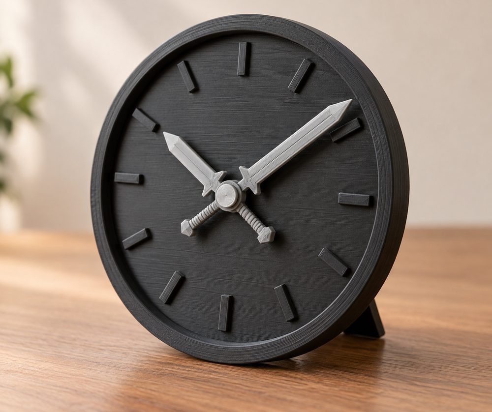 Twin Swords Clock Hands Kreative Designinspiration für den 3D-Druck