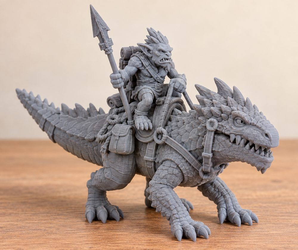 Trollkin Reptizar Rider Pack Creatieve ontwerpinspiratie voor 3D-printen