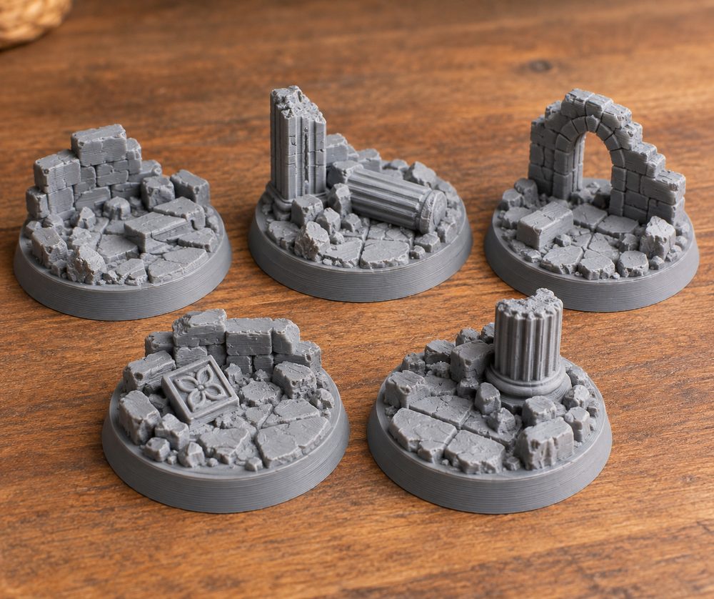 Ruins Of Esgelith 25Mm Character Bases إلهام تصميم إبداعي للطباعة ثلاثية الأبعاد