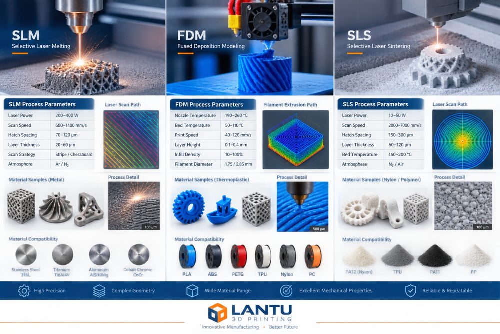 SLM、FDM与SLS如何调参：把3D打印工艺优化变成可复制的生产能力