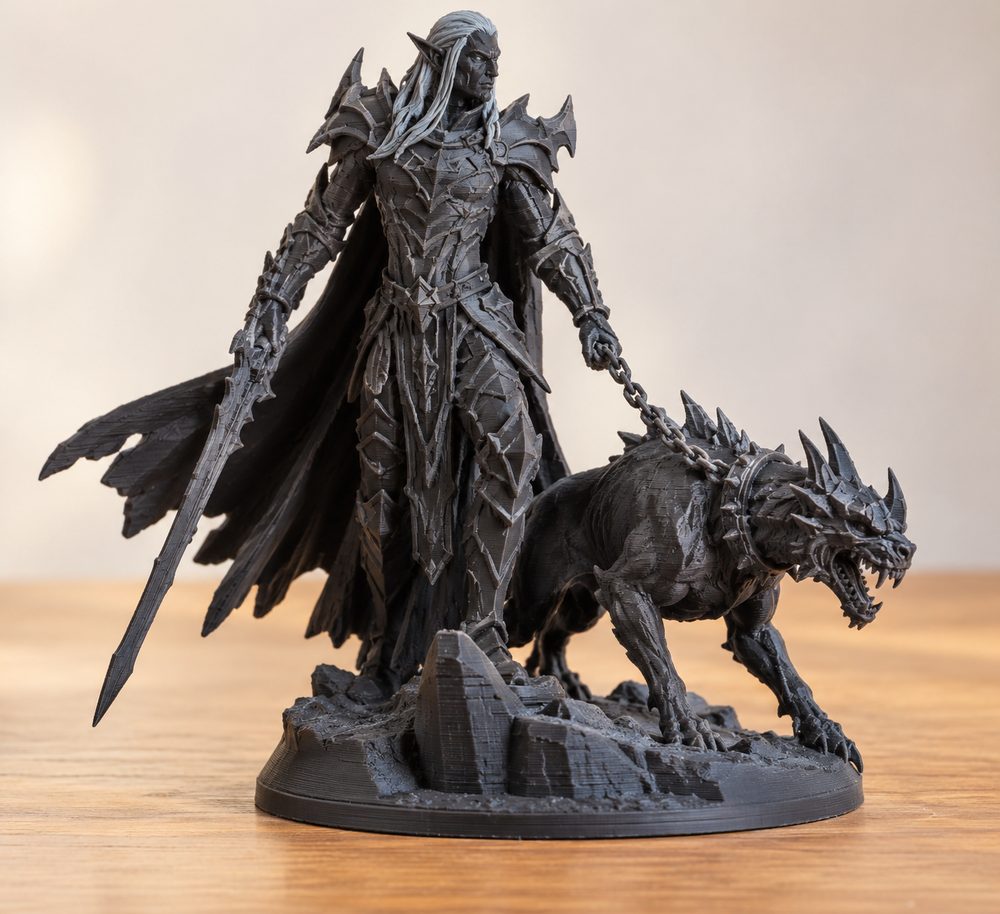 Drow Blackguard With Hellhound Inspiração de design criativo para impressão 3D